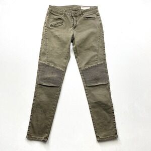 Wish List Moto Jeans Women's Medium Green Biker Skinny Stretch Pants Edgy Y2K